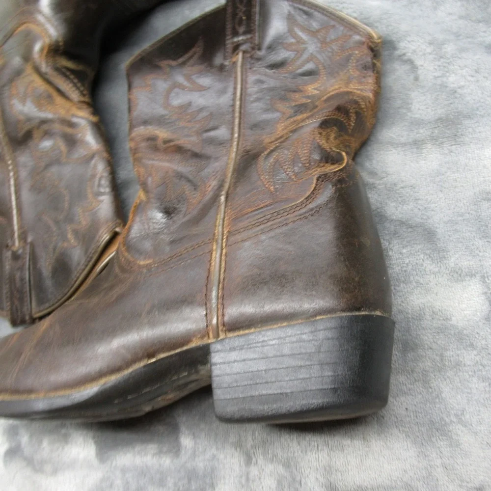 Ariat Heritage Cowboy Boots Youth 3 Brown Leather Western Rodeo Southwestern